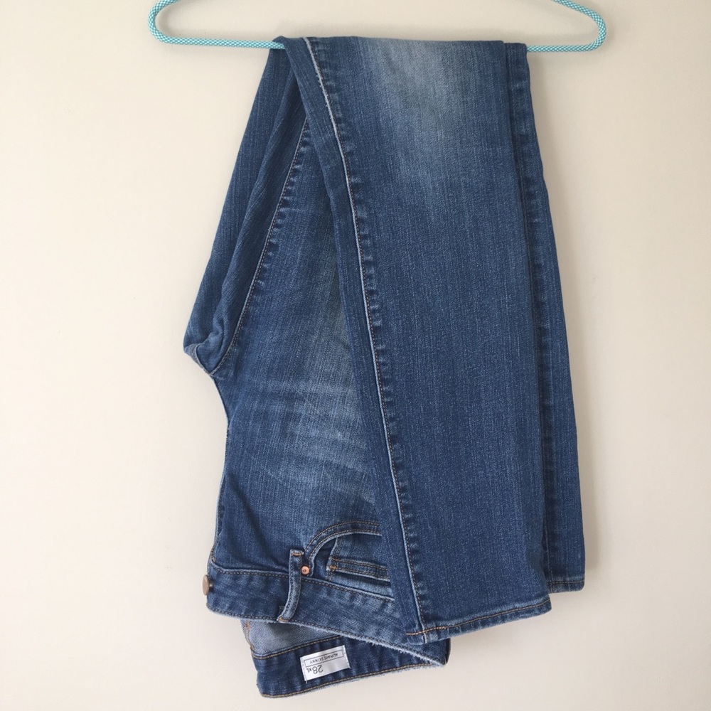 Distressed GAP 1969 “Always Skinny” Med Wash Jeans